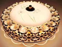 Plafonnier américain rétro moderne à LED pour chambre à coucher Chambre d'enfant Balcon européen Allée de cuisine Base en fer pour salon AC