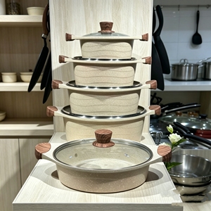 Juego de Utensilios de Cocina de Aluminio de 10 Piezas, Cacerola de Gran Capacidad de 20-32 cm para el Mercado de Oriente Medio, Fabricación <span class=keywords><strong>China</strong></span>, Lista para Enviar, Antiadherente - Product Image 3