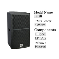 CVR PRO AUDIO 2-way 15'' Active Full Range PA Speakers with 350W RMS/1400W Peak Power and Wood Enclosure