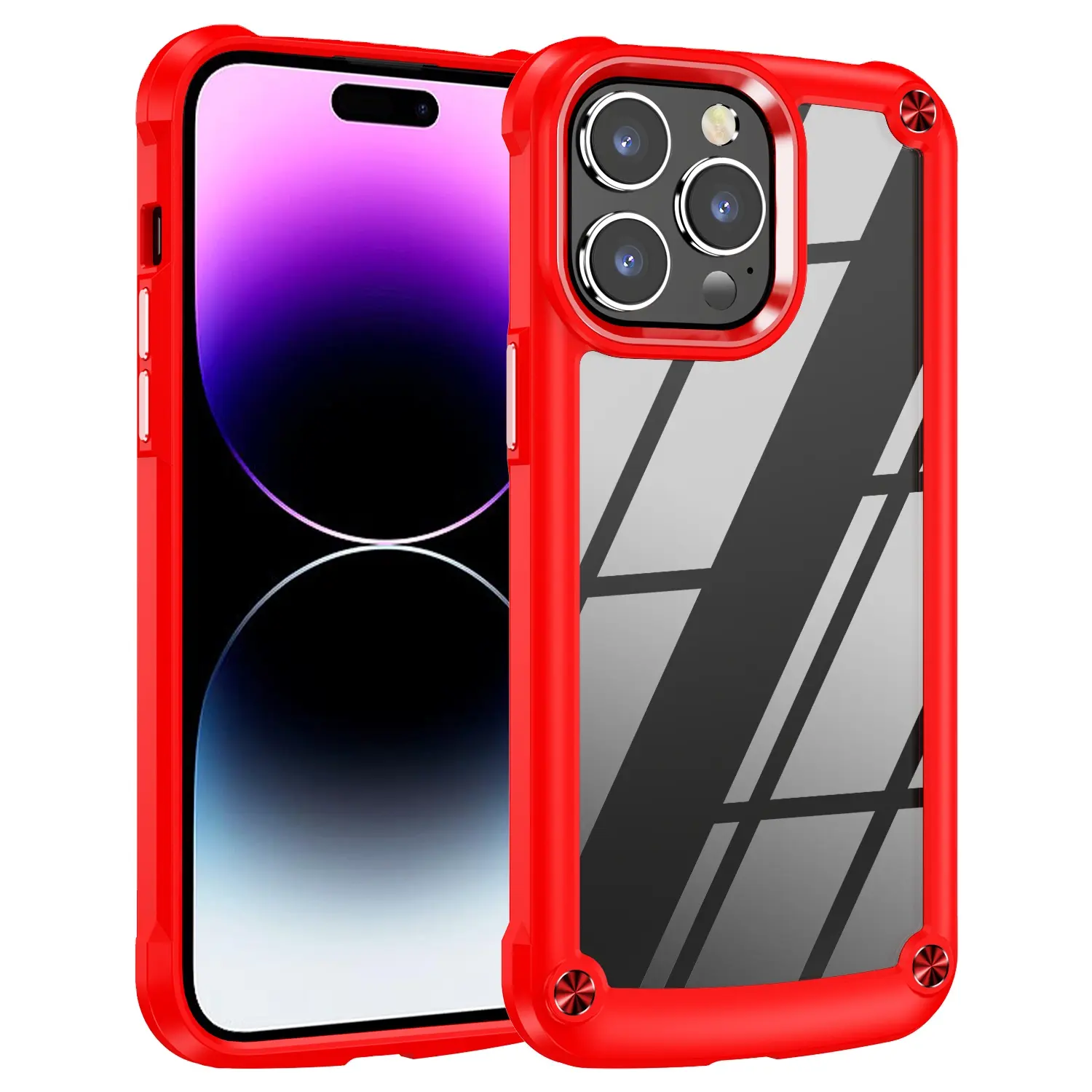 Leyi Doorzichtige Candy Transparant Case Hybride Tpu Pc Schokbestendig Bumper Mobiele Telefoon Hoesje Voor Iphone 15 14 13 Pro Max Plus
