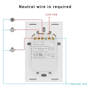 Ventilador de Techo Inteligente Tuya con WiFi + 2 Interruptores de Luz, Estándar Estadounidense, Panel Táctil de Vidrio de 3 Grupos, Compatible con Alexa y <span class=keywords><strong>Google</strong></span> Home - Product Image 5