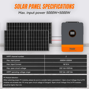 PowMr 110V/220Vac Salida Monofásica/Bifásica 6.5KW Doble MPPT 5000W/5000W Compatible con Paralelo Todo en Uno Híbrido Solar POW-SunSmart 6 - Product Image 4