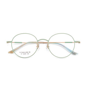 Monture de lunettes ronde en titane pour femmes 6285, légère, monture complète, verres en acrylique - Product Image 1