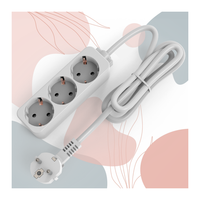 Multiprise industrielle intelligente en PVC, 3 prises CA, disjoncteur différentiel (GFCI), ports USB, prise standard UE, portable
