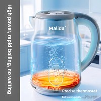 Ketel Listrik Stainless Steel 316 Berinsulasi Lapis Ganda Kapasitas 2L+ Kontrol Digital Mati Otomatis Untuk Penggunaan Mobil & Hotel