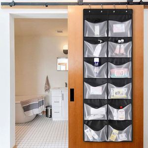 Breathable Fabric Over the Door Hanging <b>Shoe</b> Organizer, Big Pocket Size Over the Door Complete with 4 Strong Metal <b>Hook</b> - Product Image 6