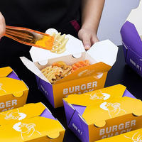 Cajas de Papel Ecológicas Impresas Personalizadas para Llevar, para Pollo Frito, Hamburguesas, Sushi, Envases Desechables de Grado Alimenticio para Comida para Llevar