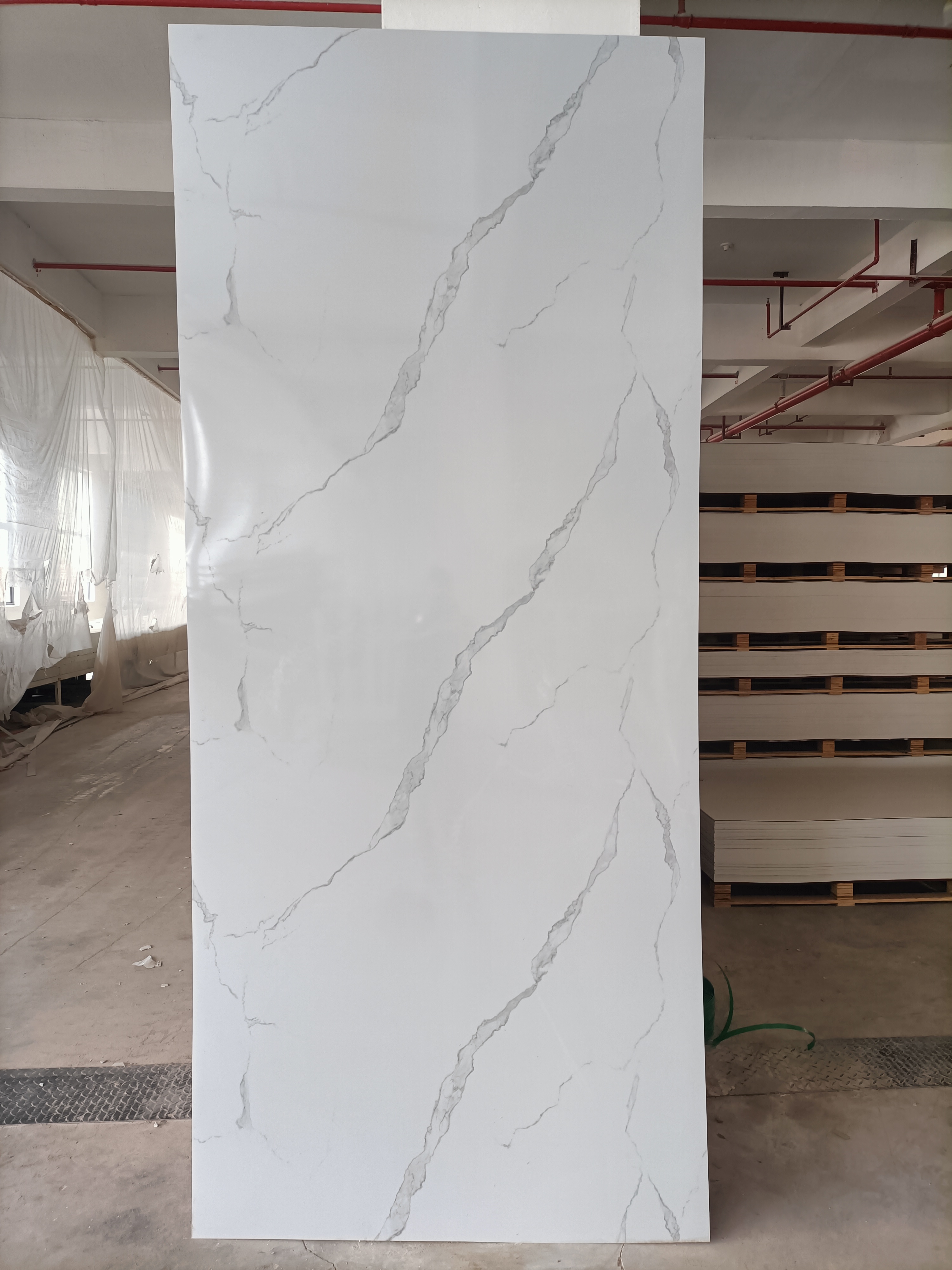 1220x2800mm PVC Marble Sheet Interior Decorative High Glossy For Bathroom