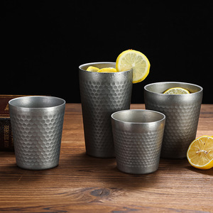 Stainless Steel Tumbler 304 Metal Hammered Finish Drink Cup For Party Beverage Use - Product Image 1