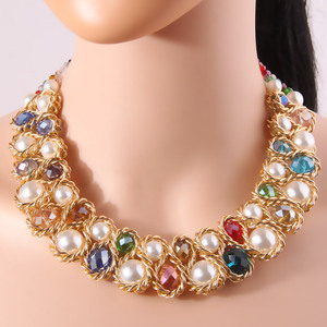Collar de Perlas Trenzadas con Piedras Preciosas, Diseño Nuevo <span class=keywords><strong>2026</strong></span>, para Mujer, Joyería Elegante para Fiestas, Bodas y Ocasiones Formales - Product Image 5