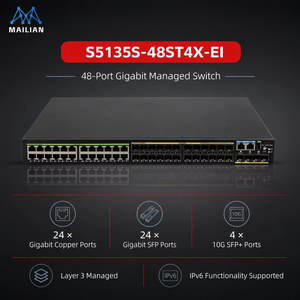 Nouveau design, vente en gros, commutateur Ethernet Gigabit H3C S5135S-48ST4X-EI à 48 ports, commutateur réseau géré 10G - Product Image 2