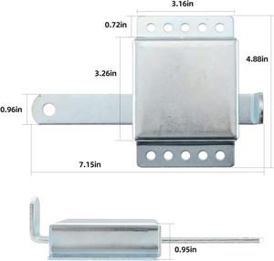 Kit de Cerradura Interior Resistente y Manijas de Acero Galvanizado para Puerta de Garaje, Carcasa de Manija de Bloqueo Lateral, Cerradura de Seguridad Adicional para Garaje - Product Image 3