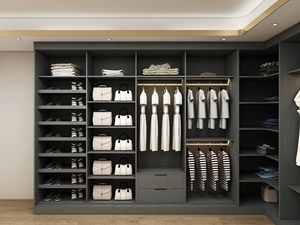 Armario Vestidor Moderno de Lujo Personalizado |   Armario Minimalista de Madera Oscura para Dormitorio con Puerta de Vidrio para Muebles de Apartamento - Product Image 3