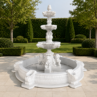 Fourniture de pierre raffinée conception de Lion moderne fontaine d'eau de jardin en plein air marbre
