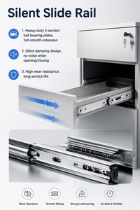 Office Furniture Mobile Pedestal Movable Office Cabinet Storage Mobile Steel 3 <strong>Drawers</strong> Mobile <strong>Filing</strong> Cabinet Rolling Pedestal - Product Image 2