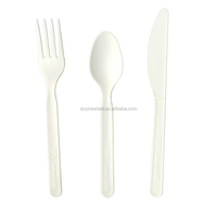EcoNewLeaf OEM Prix bas Couverts biodégradables jetables compostables en plastique noir biodégradable CPLA à base d'amidon de maïs