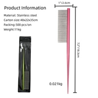 Produits de toilettage pour animaux Acier inoxydable à dents fines peigne Accessoires pour chats et chiens brosse de toilettage