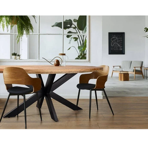 Mango Wood Dining <b>Table</b> Oval 180x100 cm Featuring Solid Construction Elegant Design Durable Finish And Perfect Stylish Addition - Product Image 1