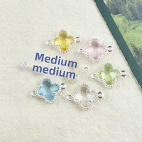 Pendentif Trèfle à Quatre Feuilles Double Couleur en Gros pour Fabricants, Apprêts de Bijoux pour Bracelets et Colliers