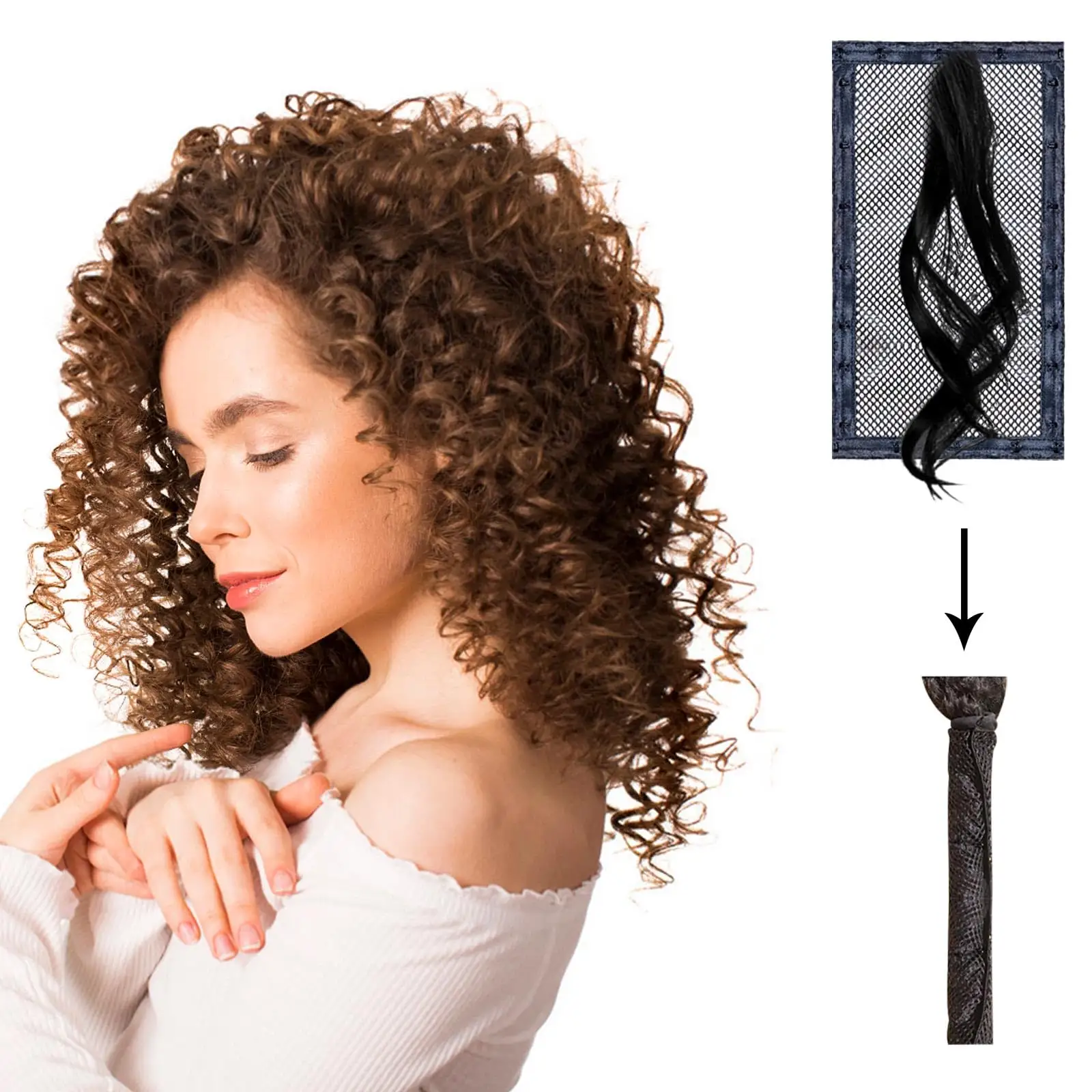 Ferramenta de alongamento de cabelo natural DIY portátil estilo ondulado comprimento ajustável mais longo para evitar encolhimento cabelo cacheado