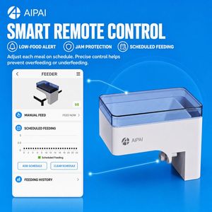 Distributeur automatique de nourriture pour poissons A+ AIPAI, application WiFi, contrôle à distance, alimentation précise et programmée pour aquarium. - Product Image 2