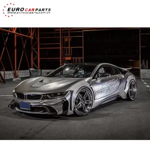 I8 energy body kit FRP material high quality with front bumper over fenders rear wings rear diffuser i8 body kit full set