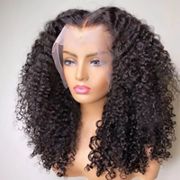 Vente en gros cheveux indiens bruts perruques courtes Bob perruques cheveux humains crépus bouclés dentelle avant perruques HD dentelle frontale perruques cheveux humains pour les femmes noires