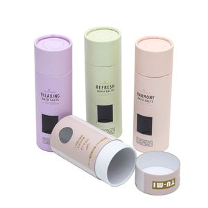 Recycled Cardboard Cylinder Bath Salts Cosmetics Packaging <b>Box</b> <b>Round</b> Kraft Paper Tube Packaging - Product Image 3