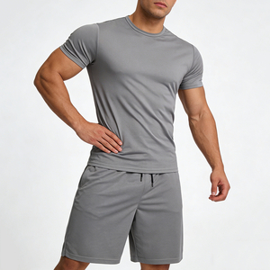 Set Sportivo da Uomo in 100% Poliestere Traspirante, Maglia e Pantaloncini, per Fitness e Palestra, Set Personalizzabile con Stampa Serigrafica - Product Image 1