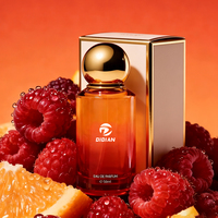 Flacon de parfum de luxe en verre durable à fond épais cylindrique de 30 ml/50 ml avec pulvérisateur à pompe et emballage d'écran, couleur dégradée personnalisée