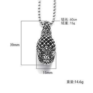 Retro punk หัวงูไทเทเนียมเหล็กสร้อยคอผู้ชายแฟชั่นเฉพาะอย่างยิ่งhopไม่จางจี้ผู้ผลิต<span class=keywords><strong>จุด</strong></span>ขายตรง - Product Image 1