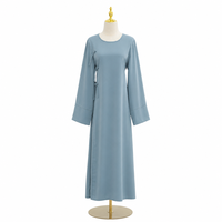 Chemisier ample élégant pour femmes grandes tailles en tissu Nidha, col rond, boutons chinois, mode musulmane, vente en gros
