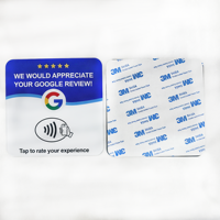 Plaque NFC en acrylique programmable pour avis Google, plaque RFID à tapoter avec dos adhésif, étanche, carte NFC programmable avec URL