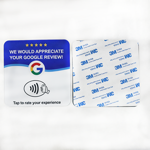 Plaque NFC en acrylique programmable pour avis <span class=keywords><strong>Google</strong></span>, plaque RFID tactile avec dos adhésif, étanche, carte NFC programmable avec URL - Product Image 2