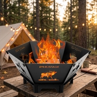 Brasero portable autoportant en métal à bois, finition thermolaquée, pour camping et jardin, fabriqué en Chine, modèle Zhongpin