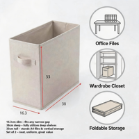 Lot de 2 organisateurs de rangement en tissu à ouverture supérieure, anti-poussière en PE, avec poignée, pour placard et vêtements
