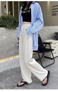 <span class=keywords><strong>Pantaloni</strong></span> Casual autunnali da donna <span class=keywords><strong>con</strong></span> gambe larghe da ufficio <span class=keywords><strong>pantaloni</strong></span> da donna <span class=keywords><strong>con</strong></span> elastico in vita <span class=keywords><strong>con</strong></span> motivo leopardato all'uncinetto - Product Image 5