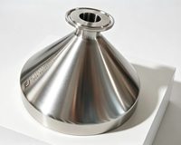 Trémie d'alimentation conique en acier inoxydable 304 sanitaire, à raccord Tri-Clamp, poli miroir, stérilisable, pour l'alimentation, les boissons et l'industrie pharmaceutique