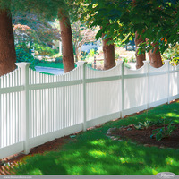 UV-bestendig PVC gesloten schutting met privacyelementen voor tuindecoratie, decoratieve tuinschutting van PVC vinyl.