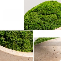 SAIDKOCC Pierre de grotte jaune marbrée, plante verte artificielle, bonsaï, décoration florale douce, petit ornement D15cm*13cm
