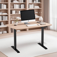Bureau électrique réglable en hauteur avec pieds carrés arrondis, moteur brushless unique, pour bureau à domicile