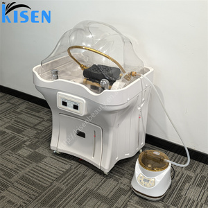 KISEN Lit de lavage de cheveux portable réglable sans tuyauterie pour salon, avec circulation d'eau, équipement de spa et bac à shampoing intégré avec réservoirs - Product Image 4
