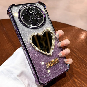 เคสโทรศัพท์มือถือกระจกรูปหัวใจแวววาวสุดหรูสำหรับ VIVO S20 S19PRO X60pro X50 S18E ฝาครอบด้านหลัง - Product Image 2