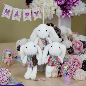 Xách tay 20cm Dễ Thương Ren mềm thêu thỏ Thú nhồi bông búp bê phục sinh Bunny Keychain đồ chơi cho trẻ sơ sinh vật nuôi đầy PP bông - Product Image 6