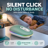 M333 Cute Bubble Ultra Slim Mini 3 Tombol Ambidextrous Silent Dual Mode 2.4GHz BT 5.2 Mouse Nirkabel Isi Ulang Tipe C