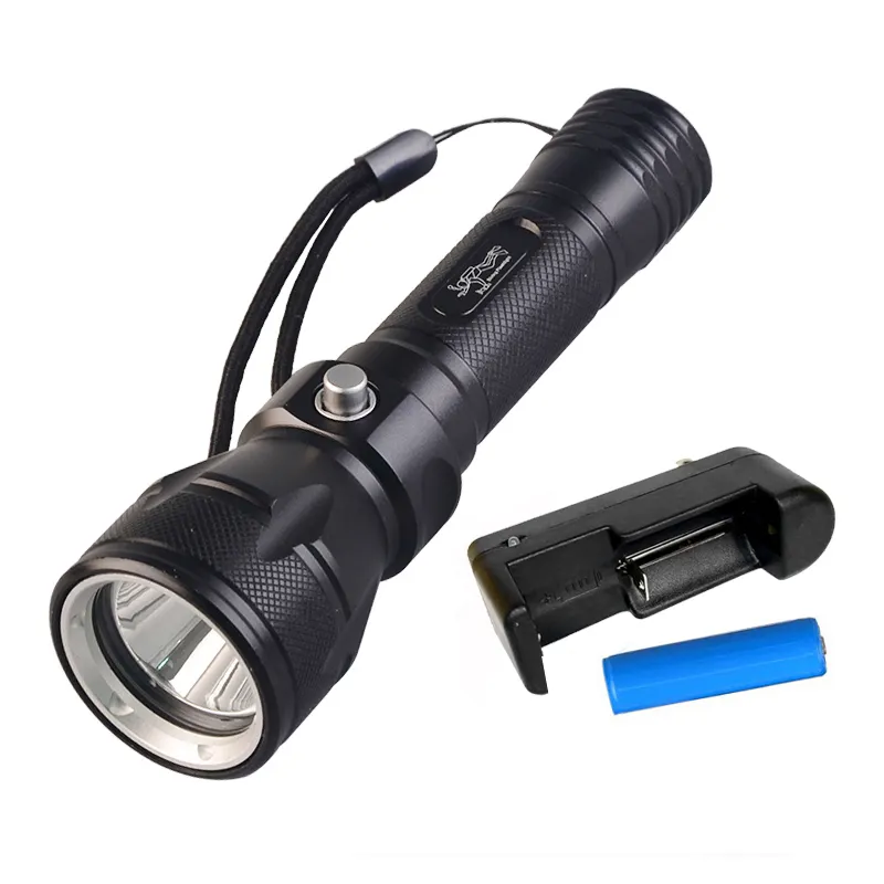 Diving Equipment T6 LED Rechargeable Scuba Diving Flashlight Underwater IP68 Waterproof Diving Torch Flashlight