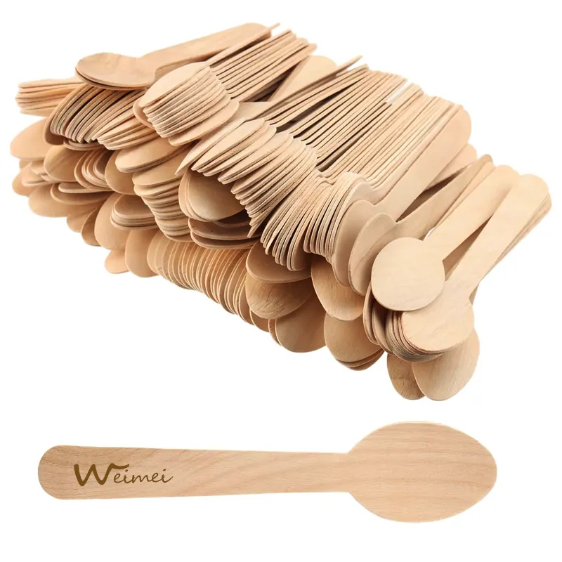 Wholesale Disposable Birch Measuring Wooden Spoons Wood Mixing /tea Spoons