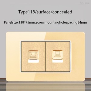 Enchufe de pared CAT5 estándar americano para TV, adaptador de módulo RJ45, puerto para computadora, cable de red + enchufe de pared para TV - Product Image 5
