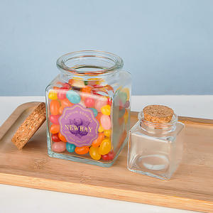 Pot carré en verre de 250ml avec couronne et <span class=keywords><strong>collier</strong></span> à bouchon à vis pour la manipulation de surface d'impression d'écran d'emballage de sucre - Product Image 5