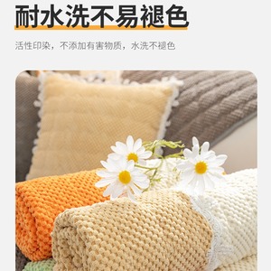 <b>Sofa</b> Cushions Full Set Thickened Flannel Non Slip Winter Plush <b>Cover</b> 190-230cm Solid Color Pad Type Machine Washable - Product Image 2